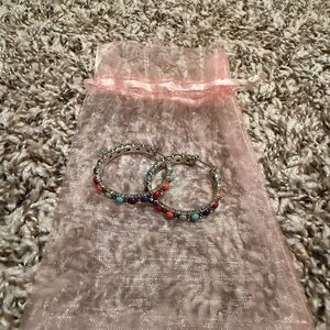 Colorful Beaded Hoop Earrings